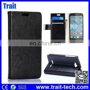 2015 Crazy Horse Flip Side Open Stand PC+ PU Leather WalletCase for Alcatel One Touch Pop C7 thumbnail-1