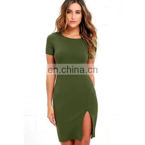 Hot!Sexy Women Wear Side Slit Design Summer Fashion Bodycon Dress thumbnail-1