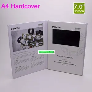A4 7 Inch Hardcover Video Brochure,video Book and Video Card for Invitation,advertising or Promotion thumbnail-3