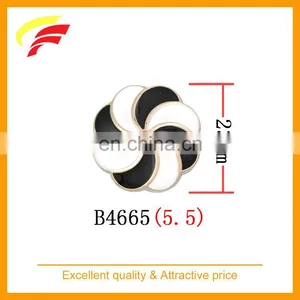 Fashion Black and White Enameled Zinc Alloy Flower Shaped Snap Button for Coat thumbnail-1