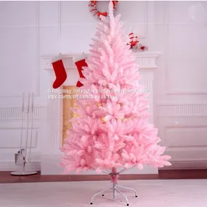 Pvc Material Small Artificial Pink Christmas Tree With Led Light thumbnail-1