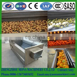 High Pressure Water Spray , Orange Washer Brush Rollers Fruit Washing Machine for Sale thumbnail-2