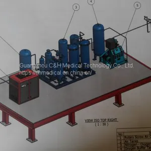 PSA Oxygen Generating Plant System Including Oxygen Pressure Booster / Compressor and Oxygen Cylinders Filling Manifold thumbnail-1