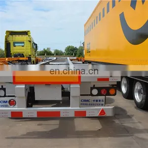 CIMC Stock Flatbed Semi Trailer 3 Axle 40 Tons Container Trailer thumbnail-3