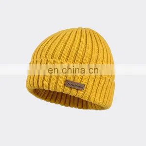 Cheap Price Unisex Embroidery Print Logo Winter Knitted Beanie thumbnail-3