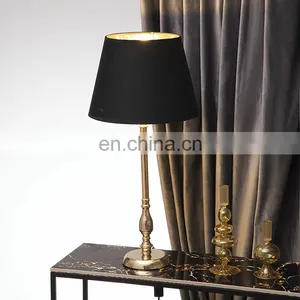Italian Luxury Hotel Decoration High-end Durable Gold Metal Energy-saving Table Lamps for Bedroom thumbnail-1