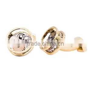 Gold Tone Round Gear Steampunk Copper Cuff Links Cufflinks Men's Business Shirt thumbnail-2