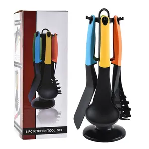 Kitchen Accessories Home and Kitchen Cookware Sets Nylon Kitchen Utensil Set With Rotating Storage Stand thumbnail-4