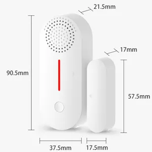Graffiti Smart WiFi Door Magnetic Alarm Tuya Smart Door and Window Sensor Remote Wireless Sound Optical Gate Magnetic Alarm（Wechat:13510231336） thumbnail-1