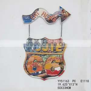 Vintage Metal Sign-retro Embossed Sign-route 66 thumbnail-1