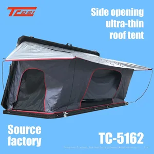 Car Rooftop Tent Thin Hard Shell Side Opening Folding Roof Tent Suitable ForJeep SUV Truck Van,Camping Car Roof for 2-3 Person thumbnail-2