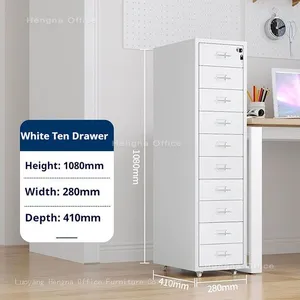 Sky Blue Steel Storage Chest, Eco-Friendly Anti-Rust, Full-extension Drawers, 360-Degree Mobility for Classroom & Pantry, Reliable Supplier HENGNA thumbnail-2