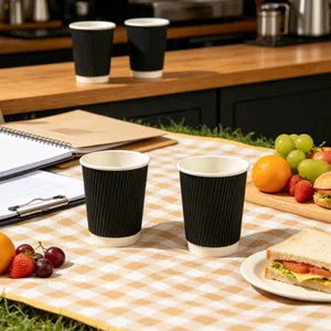 Oilproof Thick Disposable Hot Chocolate Paper Cups thumbnail-3