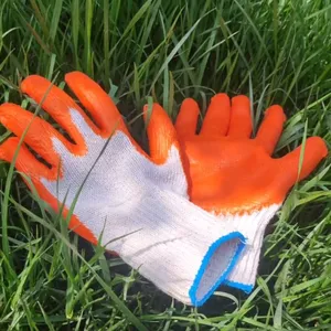 Wholesale Latex Coated Safety Gloves Breathable Knitted Work Gloves for Garden Farm Construction and Warehouse Use thumbnail-2