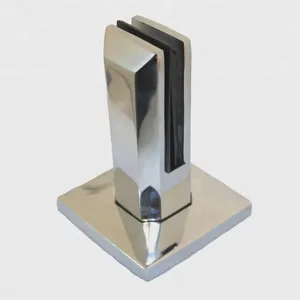 Duplex 2205 Balustrade Glass Clamp Round Shape Satin Finish Core Drilled Easy Installation Modern Design thumbnail-1