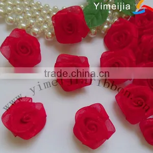 Organza Sheer Ribbon Made Rosette Flowers thumbnail-1