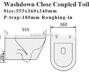 Wall Hung Toilet P-trap 180mm Round WC Pan for Concealed Cistern or Console Flushing Cistern WATERMARK WC-6013 Quality Choice thumbnail-2