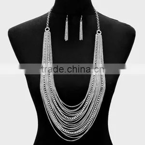 Mixed Chain Bold Statement Body Necklace for Wholesale thumbnail-1
