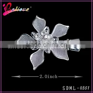 2015 Wholesale Hair Accessories Made in China,kids Accessories Metal Flower Hairpins With Rhinestone thumbnail-2