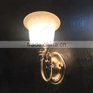 High Quality Antique Brass Glass Wall Light thumbnail-3