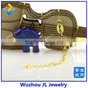 Fashion New Lucky Synthetic Elephant Opal Gemstone 925 Silver 18K Gold Jewelry thumbnail-5