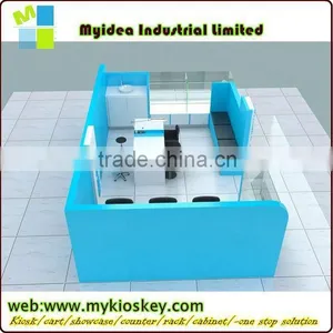 Customize MDF Paint Lacquer Wood Grain Finish Eyebrow Threading Shopping Mall Kiosk thumbnail-1