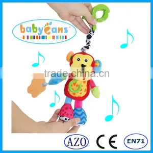 Babyfans Monkey Shape Soft Plush Stuffed Music Shaking Bed Hanging Baby Toys thumbnail-2