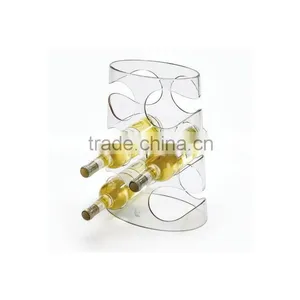 Acrylic Wine Bottle Stand, Lucite 6 Wine Rack, Plexiglass Bottle Holder thumbnail-1