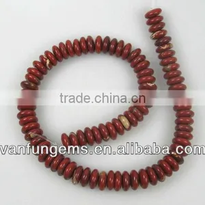 Gemstone Red Jasper Rondelle Beads for Jewelry thumbnail-1