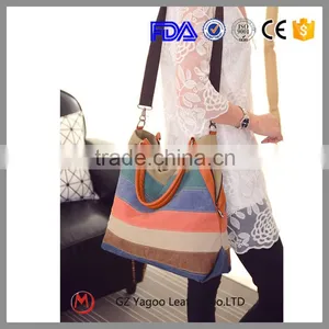 Customized High Quality Stripe Beach Canvas Tote Bag / Cross Body Hobo Bag Quality Choice Most Popular thumbnail-2
