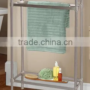 Metal Tubing Resists Rust and Scratches Floorstanding Shelves 1 Clear Glass Shelf Stylish Designed Finals thumbnail-1