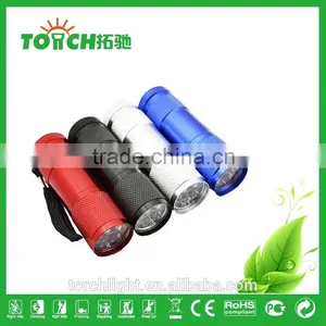 Hot Mini Cheap Aluminum 9 LED Flashlight for Promotion Gift LED Flashlight thumbnail-1