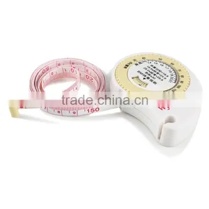 White Novelty Retractable LOGO Brand Printing Body Calcul BMI Fiber Glass Measure Tape thumbnail-4