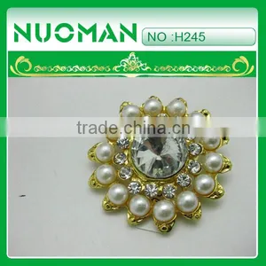 Pearl With Crystal Button Hole in Backside thumbnail-1