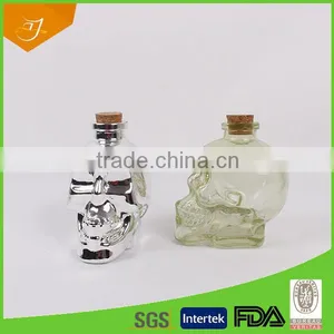 New Products China Made Vodka Bottle,Unique Glass Bottle And Cups With Skull Shape Wine Bottle thumbnail-4