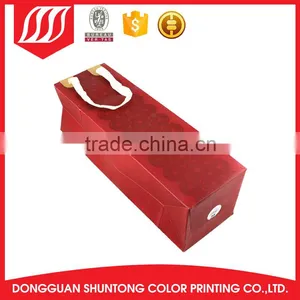Cheap Small Red Color Satin Ribbon Bottle Paper Wine Bag thumbnail-1