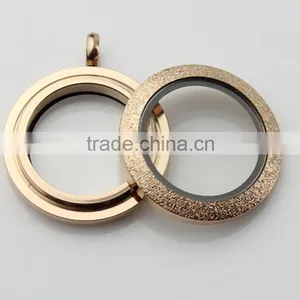 Trending Hot Rose Gold 316L Stainless Steel Screw Twist Sparkle 25mm Floating Charms Lockets thumbnail-2