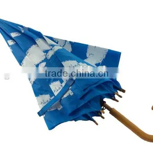 Auto Open Quality Wooden Umbrella With Wood Shaft Wood Handle Straight Umbrella thumbnail-5