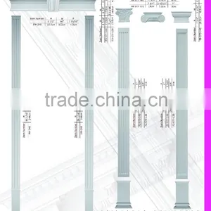 2015 High Quality Good Price Beautiful New Modern Luxury pu Decorative Pillar Moulding thumbnail-2