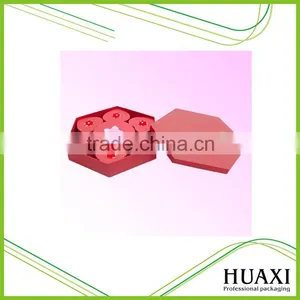 Guangzhou Huaxin Red Color Heart Shaped Coated Paper Box for Gift thumbnail-1