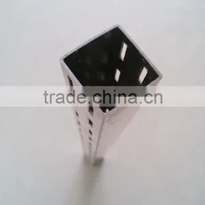 30*30mm Double Holes Square Brushed Metal Slot Tube for Store Display thumbnail-3
