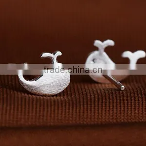 Fashion Women 18k White Gold Plated Crystal Zirconia Dolphins Earring thumbnail-2