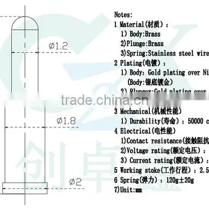 2016 Hot Sale Plunger Brass Pogo Pin Connector Pcb Connector thumbnail-4