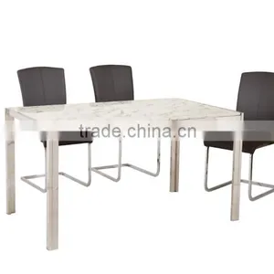 Marble Top Metal Legs Philippine Dining Table Set thumbnail-2