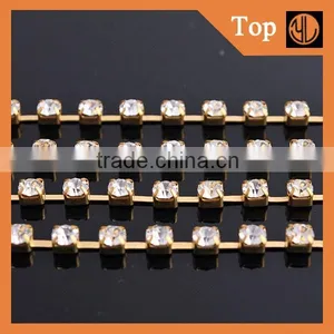 Bright Rhinestone Chain Trim Brass Cup Chain for Garment Accesories thumbnail-6