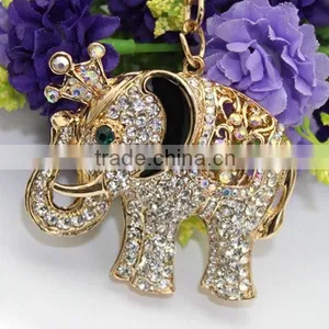 Creative Elephant Alloy Keychain Diamond Car Accessories thumbnail-1