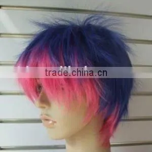 Cheap High Quality Synthetic Cosplay Wigs Japanese Short Ombre Color Wig thumbnail-1