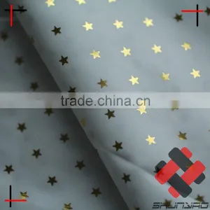 Gold Star Foil Polyester Taffeta Fabric thumbnail-1