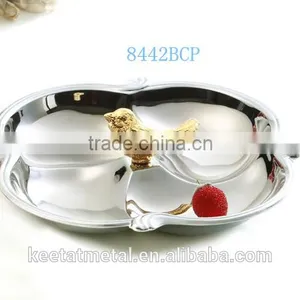 2016 New Style Chrome Plated 4 Compartment Fruit and Food Plates for Snack and Wedding thumbnail-3