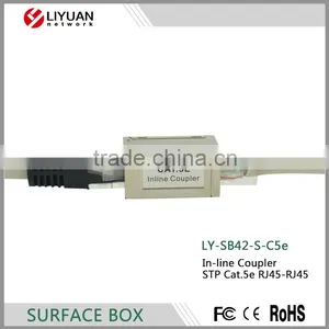 LY-SB42-S-C5e In-line Coupler RJ45 Keystone Connector Box Female to Female CAT5e Coupler Shielded Type 180 Degree thumbnail-4